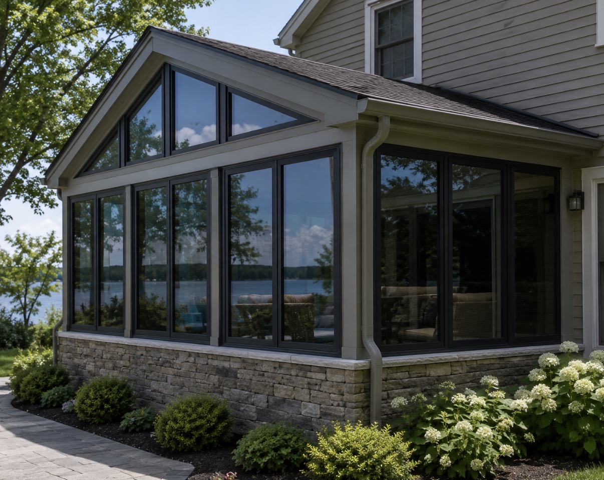 Waterfront sunroom with solar control window film